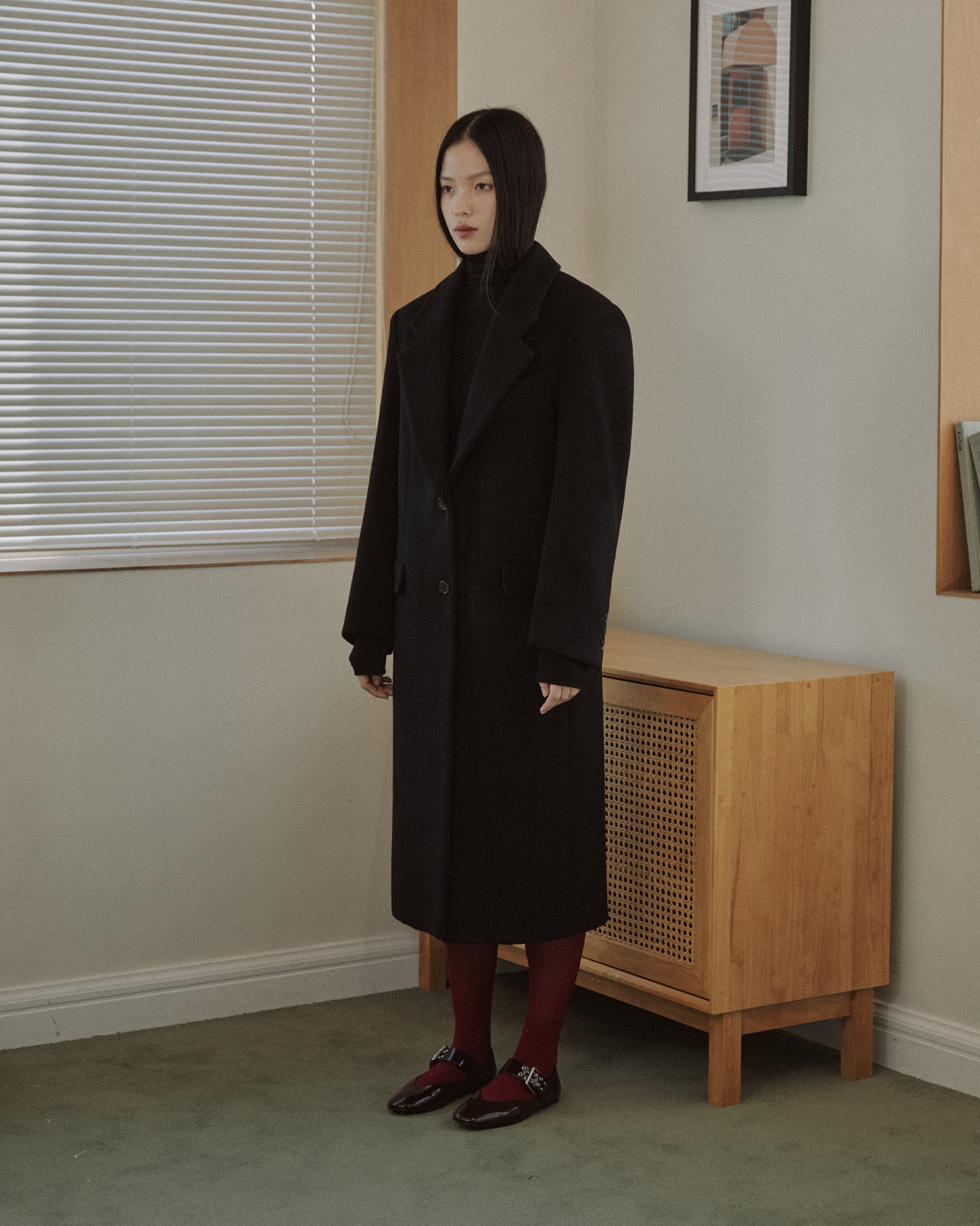 TAILORED WOOL SINGLE COAT_BLACK