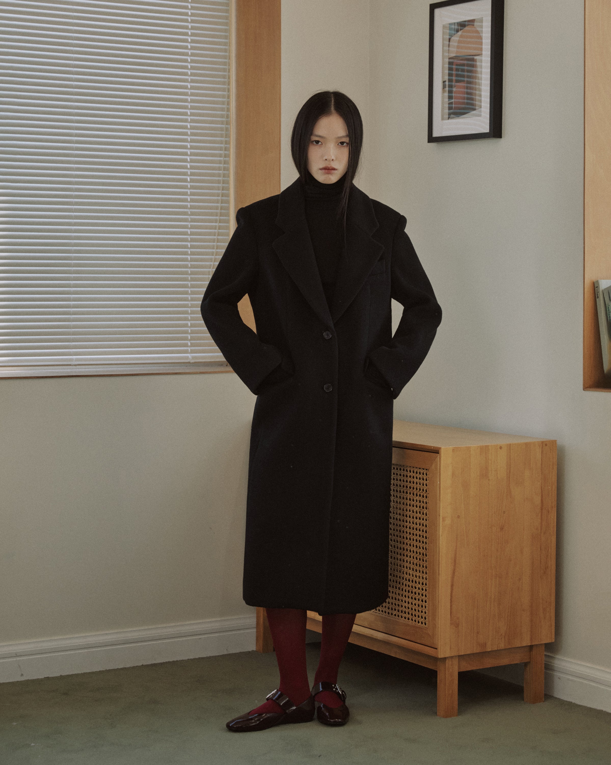 TAILORED WOOL SINGLE COAT_BLACK