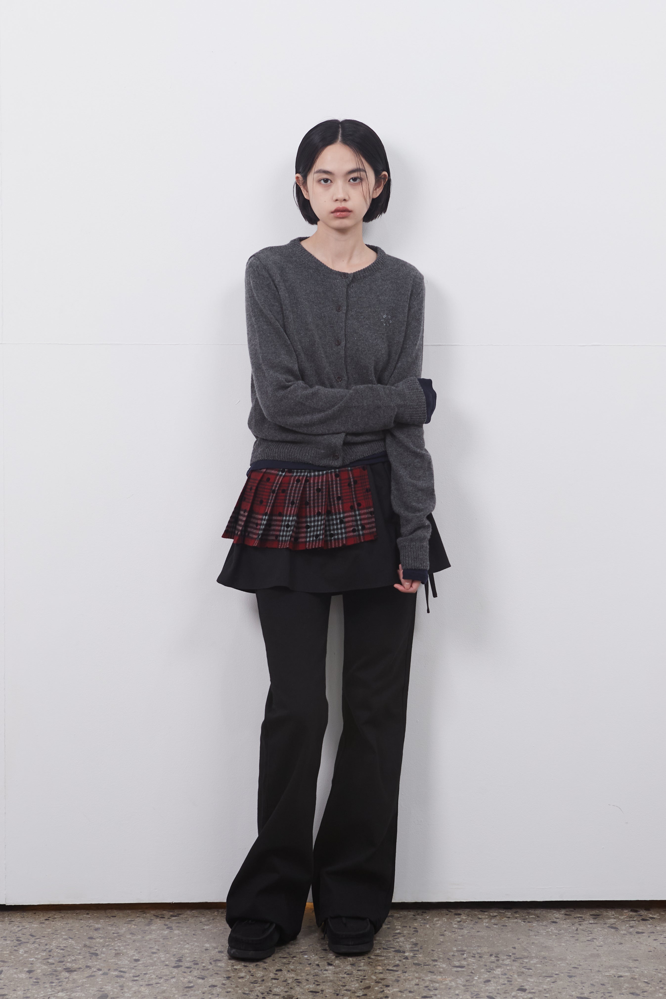 CHECK TWOWAY MINI SKIRT_RED BLACK