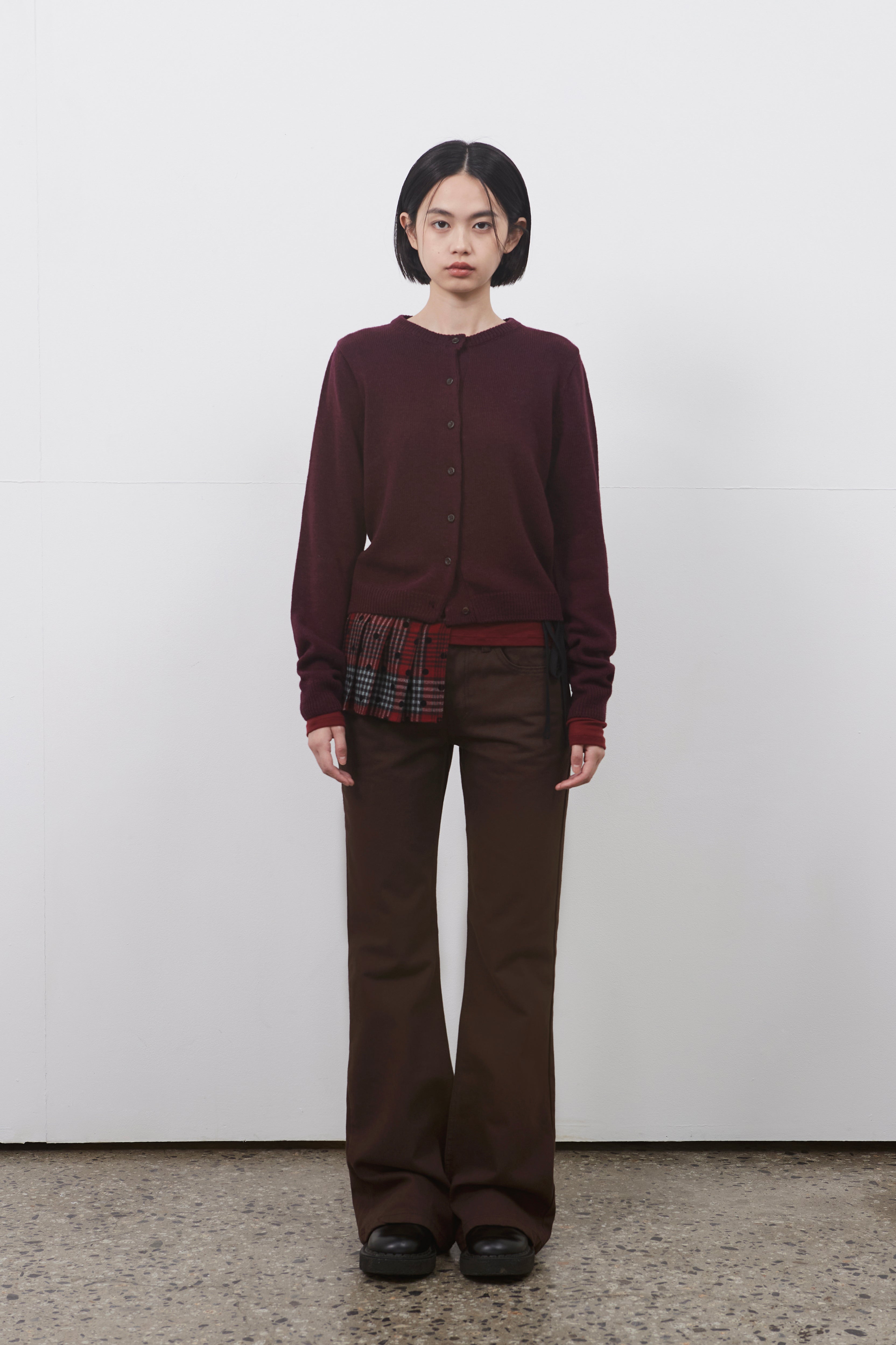 BASIC STANDARD CARDIGAN_BURGUNDY