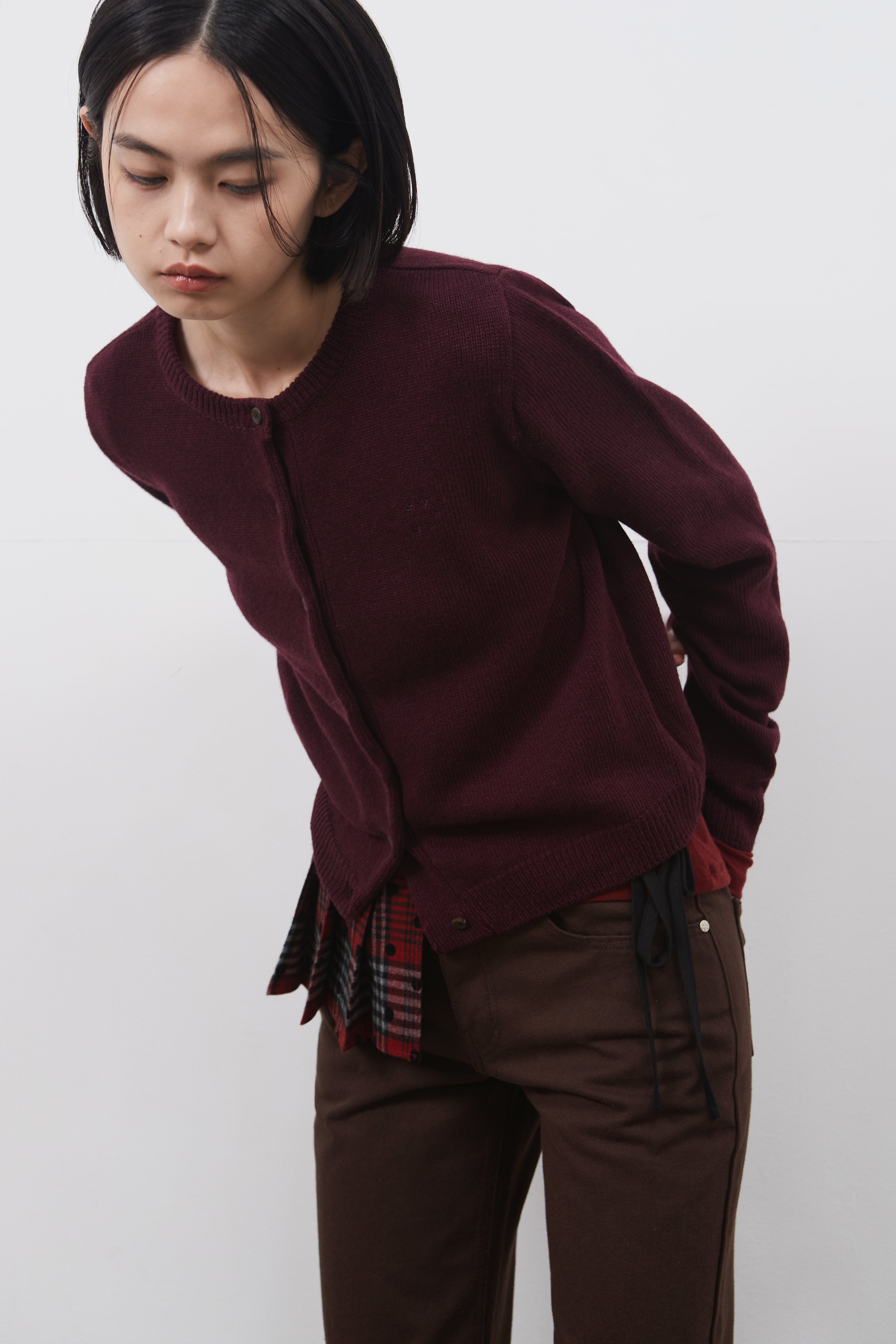 BASIC STANDARD CARDIGAN_BURGUNDY