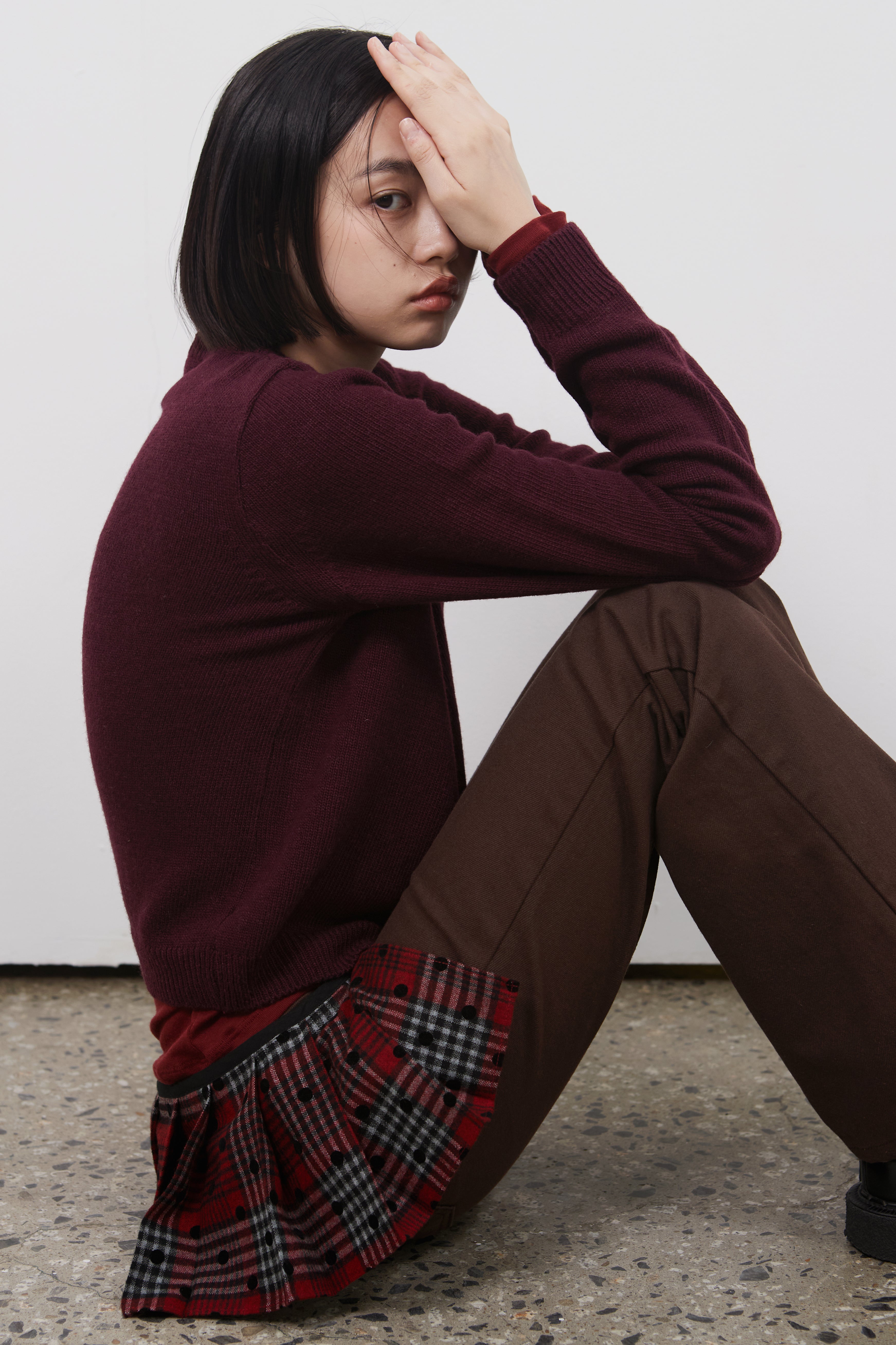 BASIC STANDARD CARDIGAN_BURGUNDY