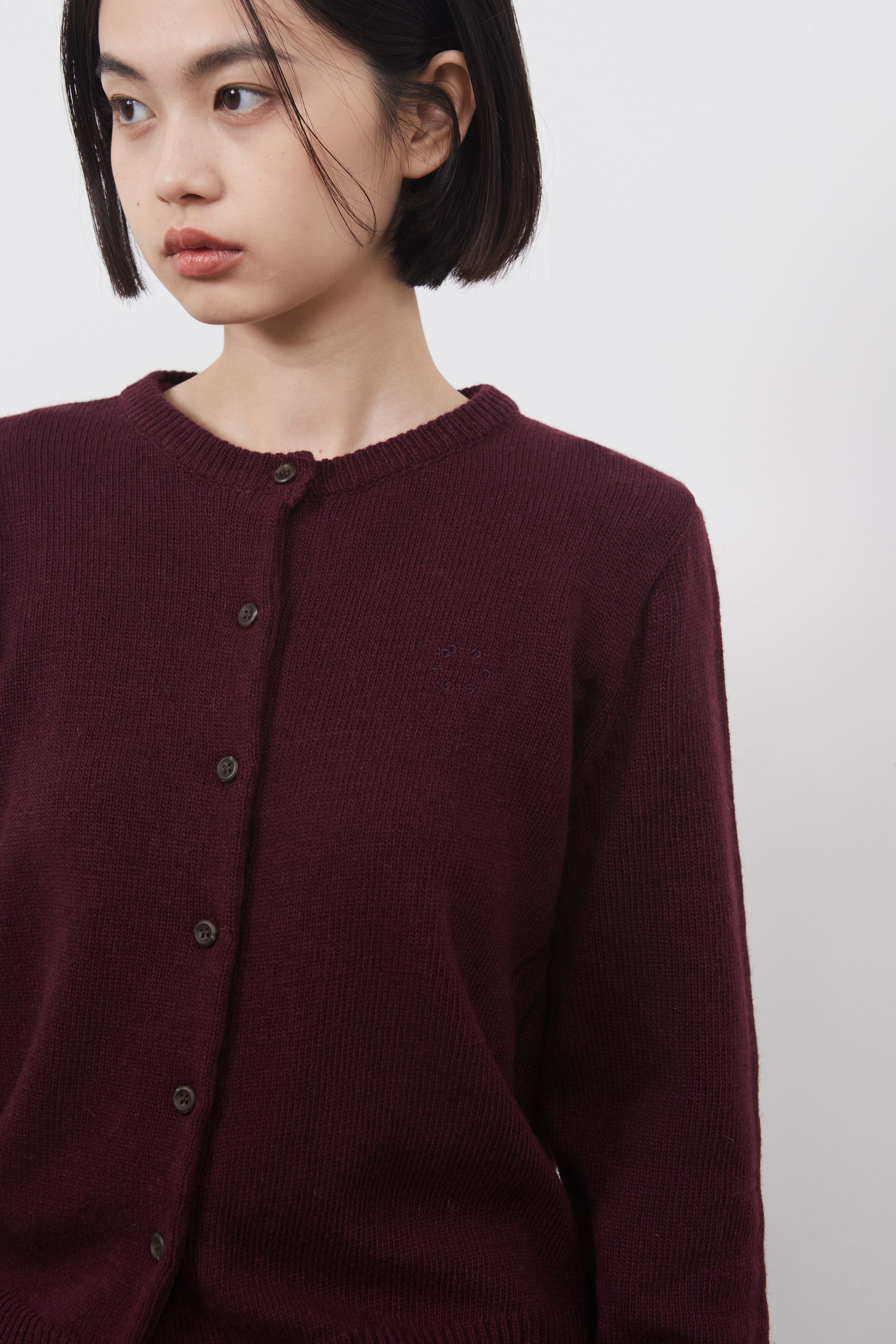 BASIC STANDARD CARDIGAN_BURGUNDY