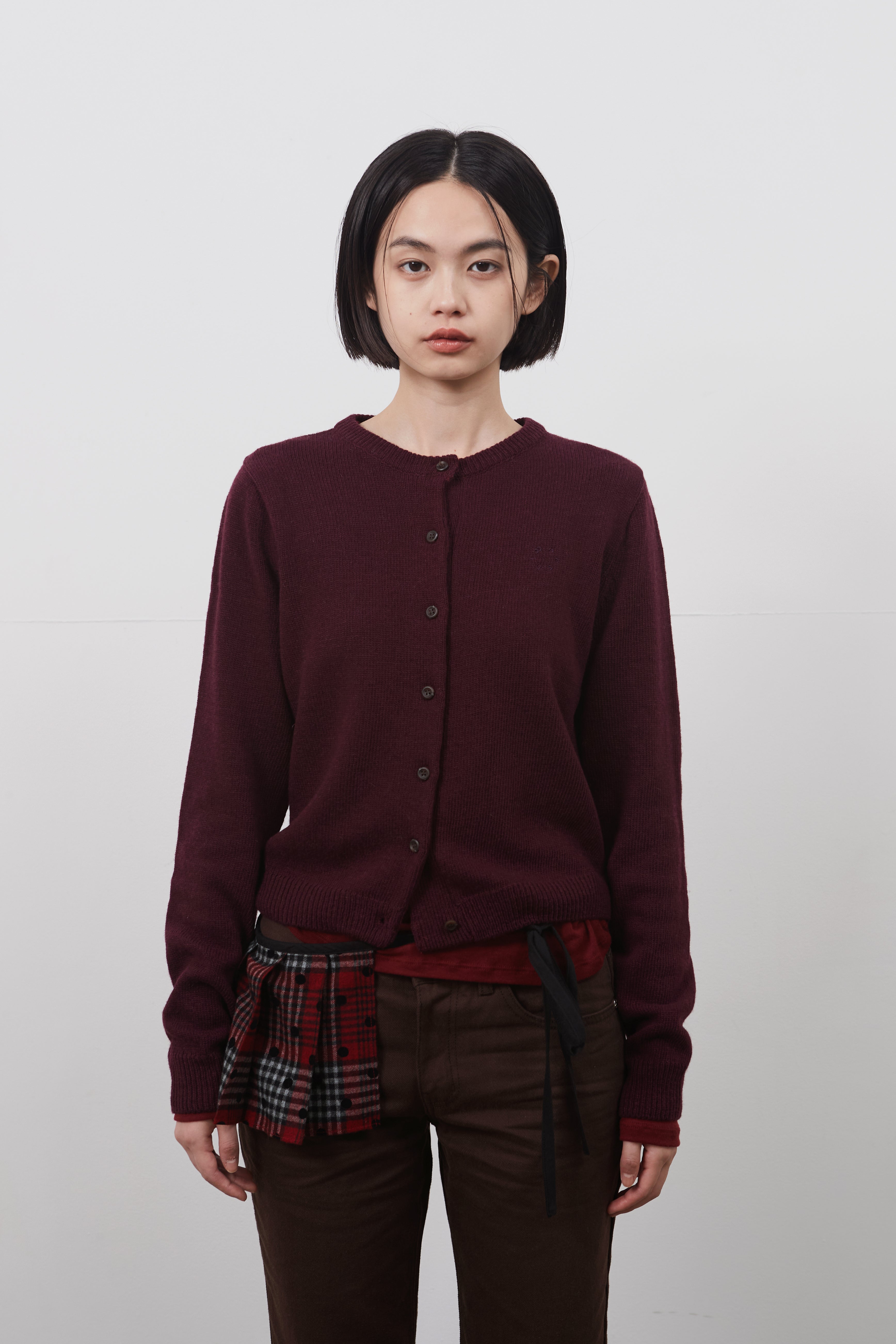 BASIC STANDARD CARDIGAN_BURGUNDY