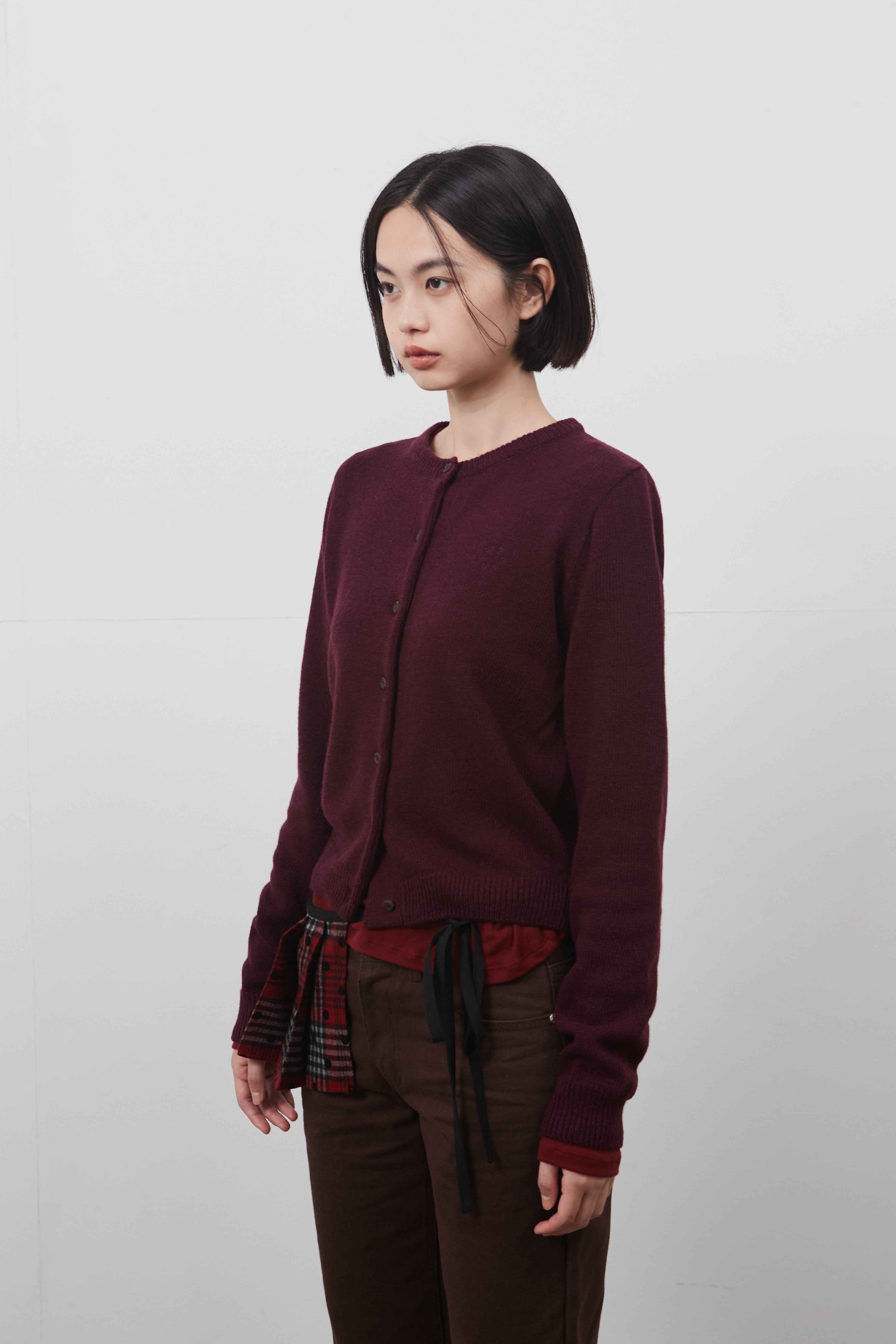 BASIC STANDARD CARDIGAN_BURGUNDY