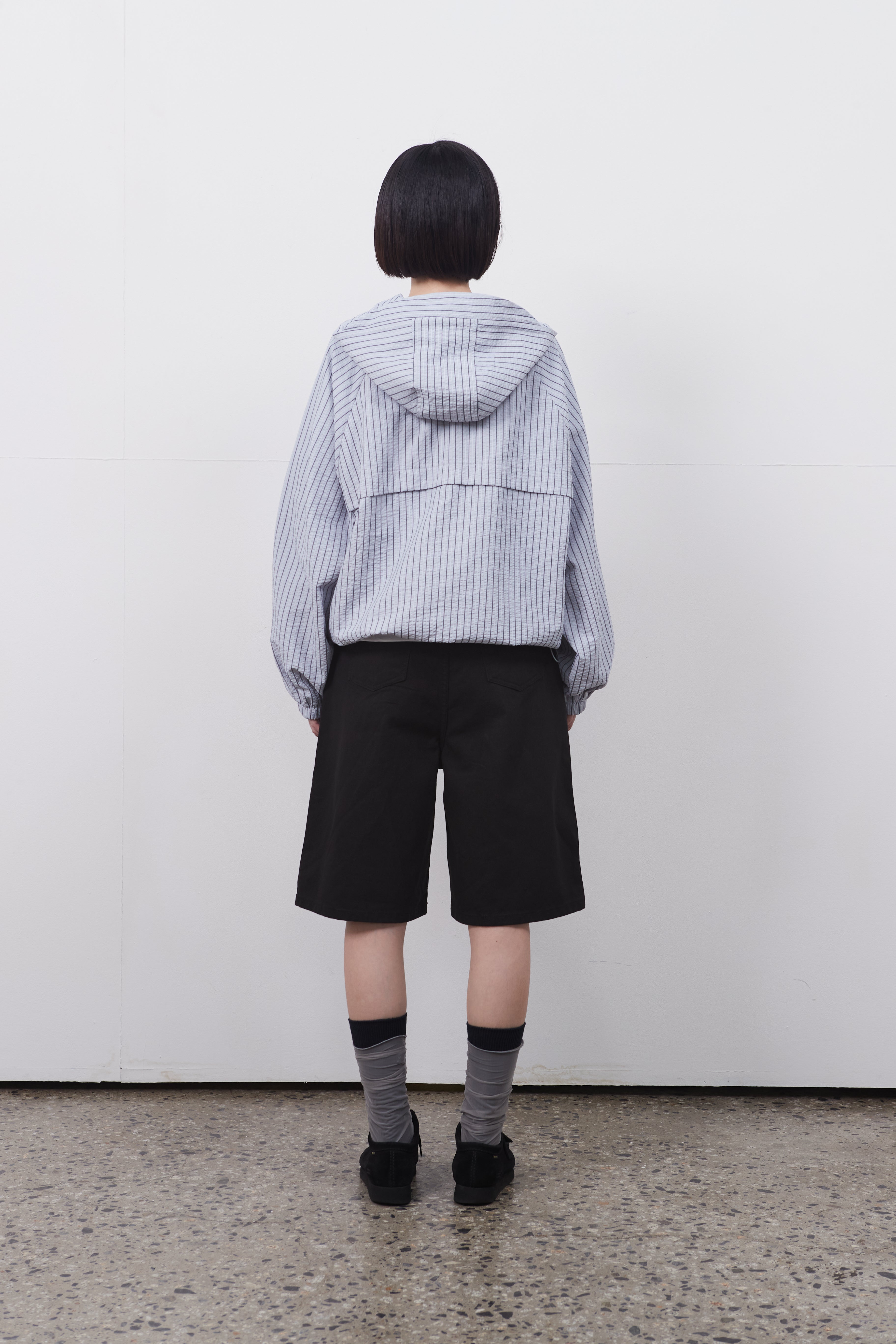 STRIPE HOODED WINDBREAKER JUMPER_SKYBLUE