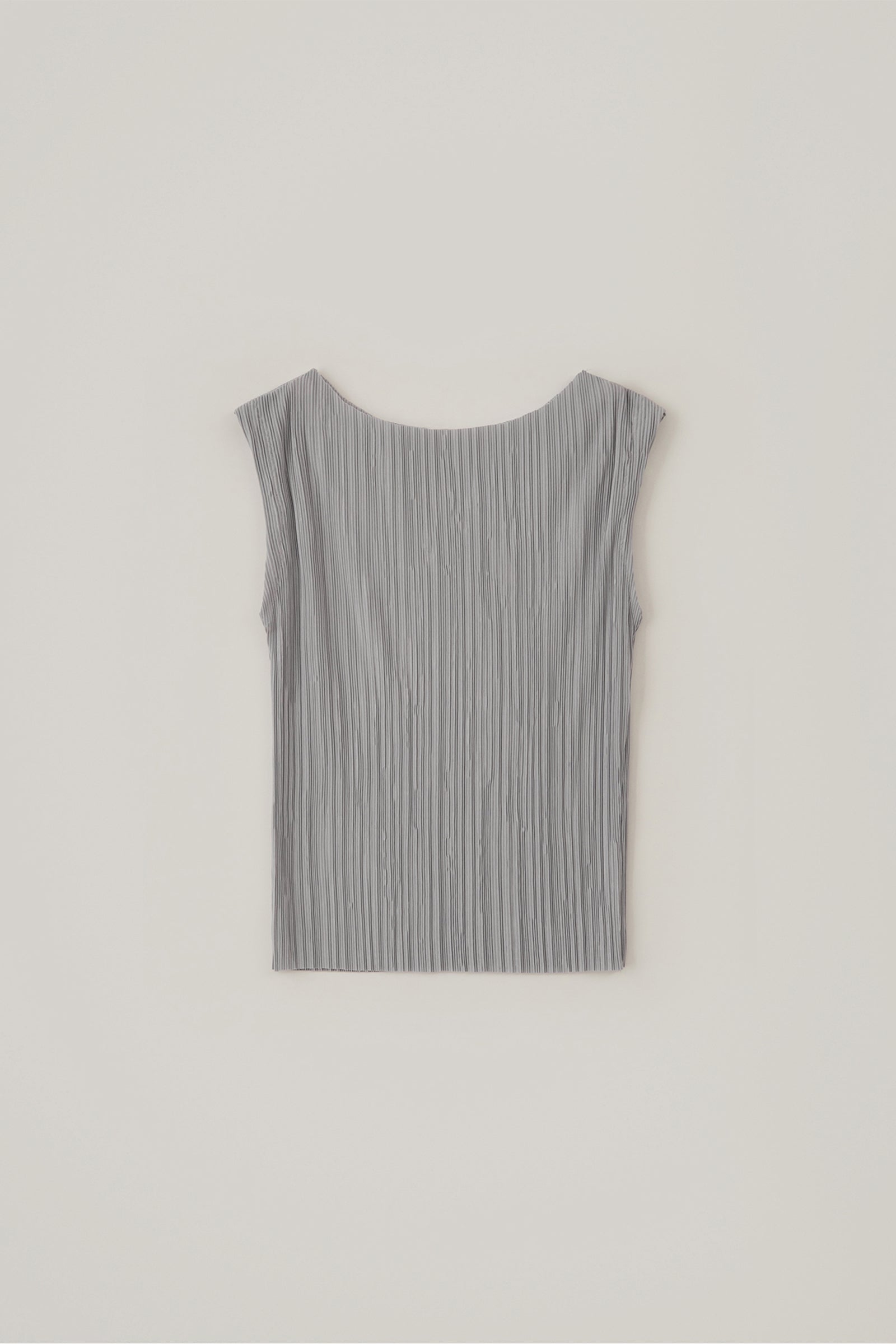 HAUT PLISSÉ SANS MANCHES_GRIS CLAIR