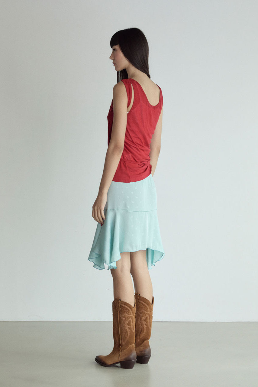LAYERED SLEEVELESS TOP_ RED