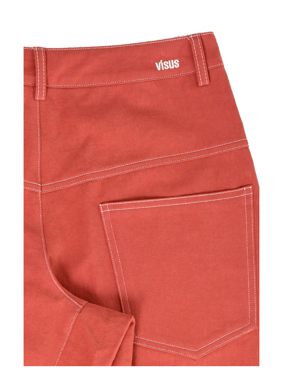 VISUS, PANTALON EN COTON SURPIQUÉ_ROUGE ARGILE