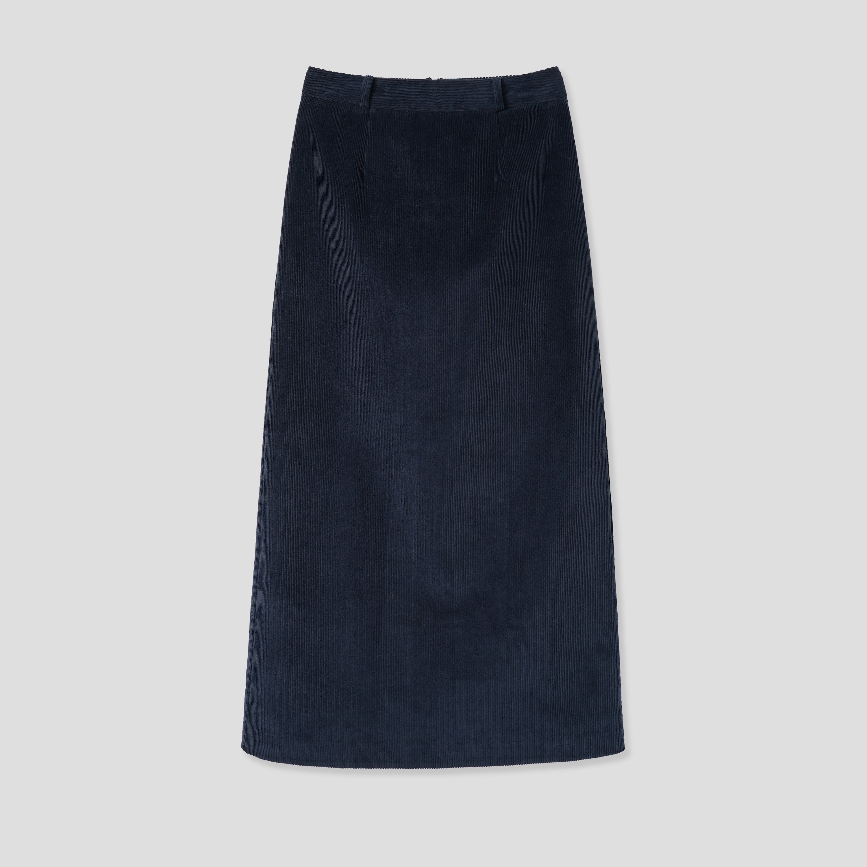 CORDUROY LINE SKIRT_NAVY