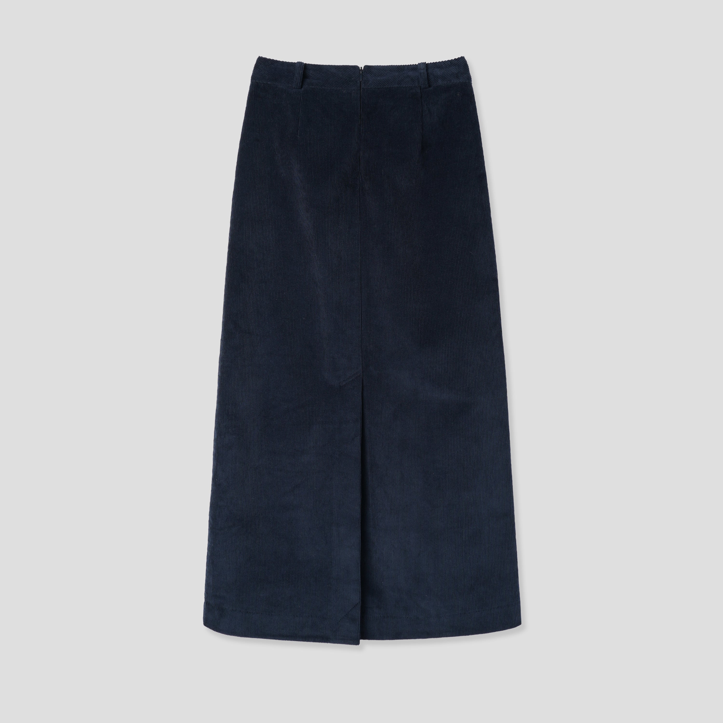 CORDUROY LINE SKIRT_NAVY