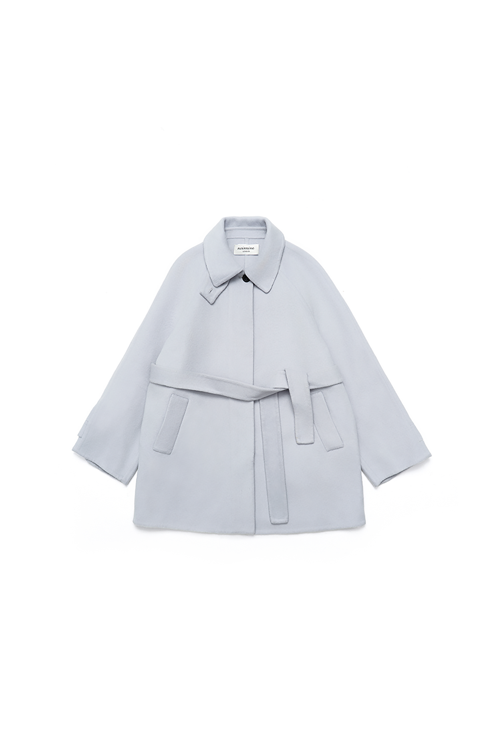 HANDMADE WOOL HALF COAT_BLEU CIEL