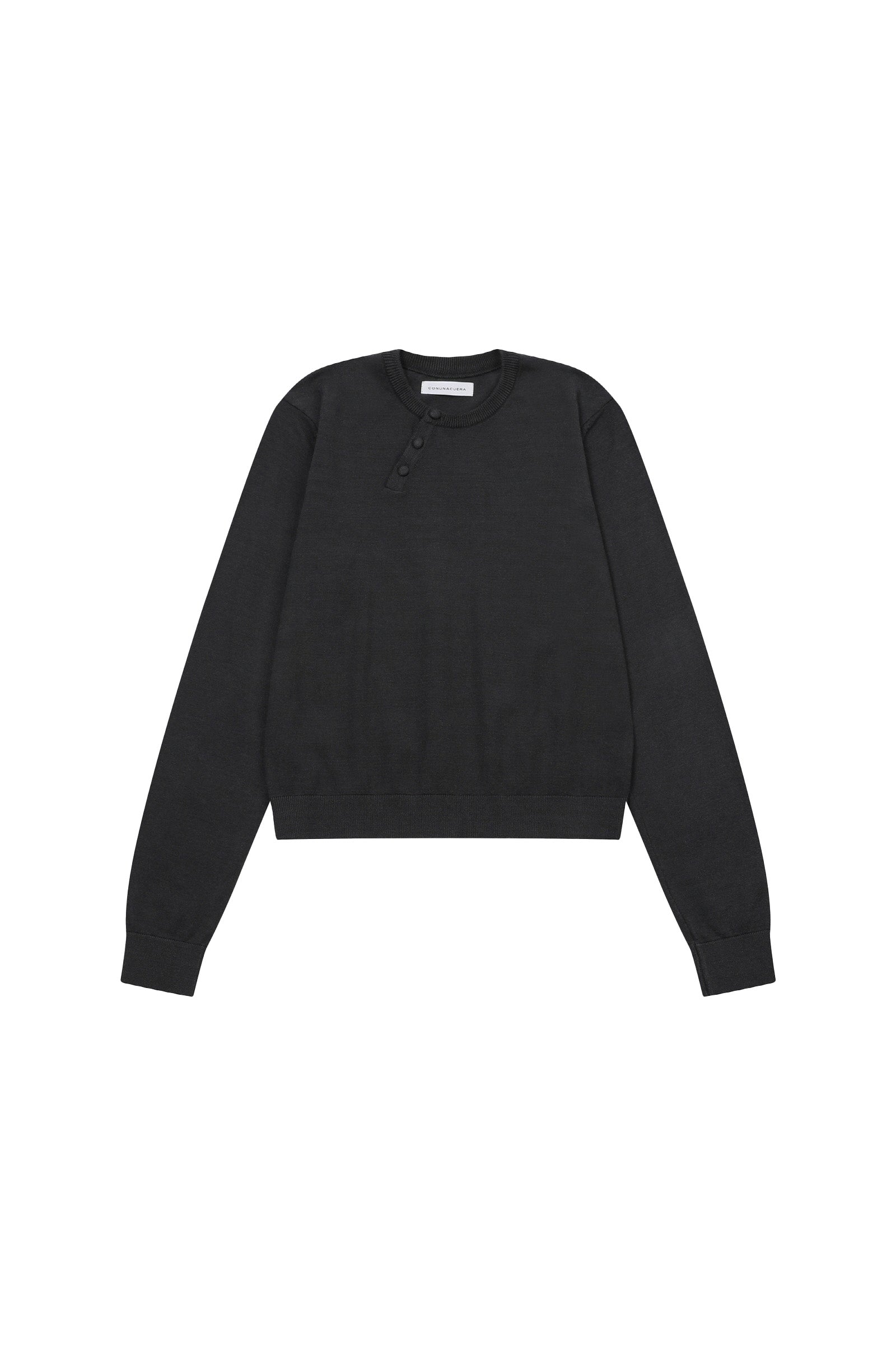 TILT HENLEY KNIT_DARK GREY