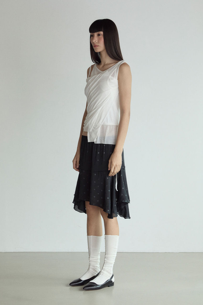 LAYERED SLEEVELESS TOP_ WHITE