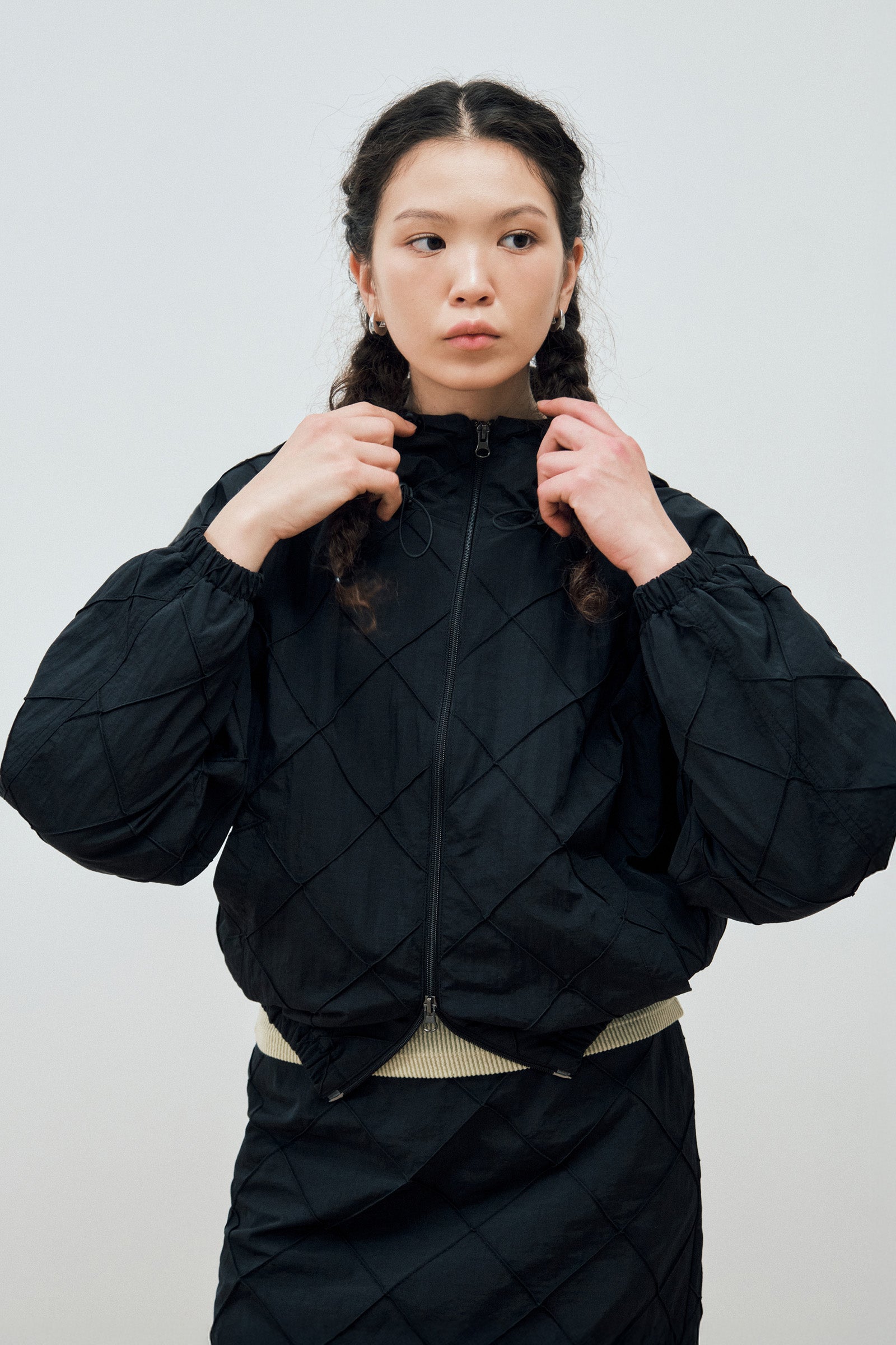 DIAMOND NYLON WINDBREAKER_BLACK