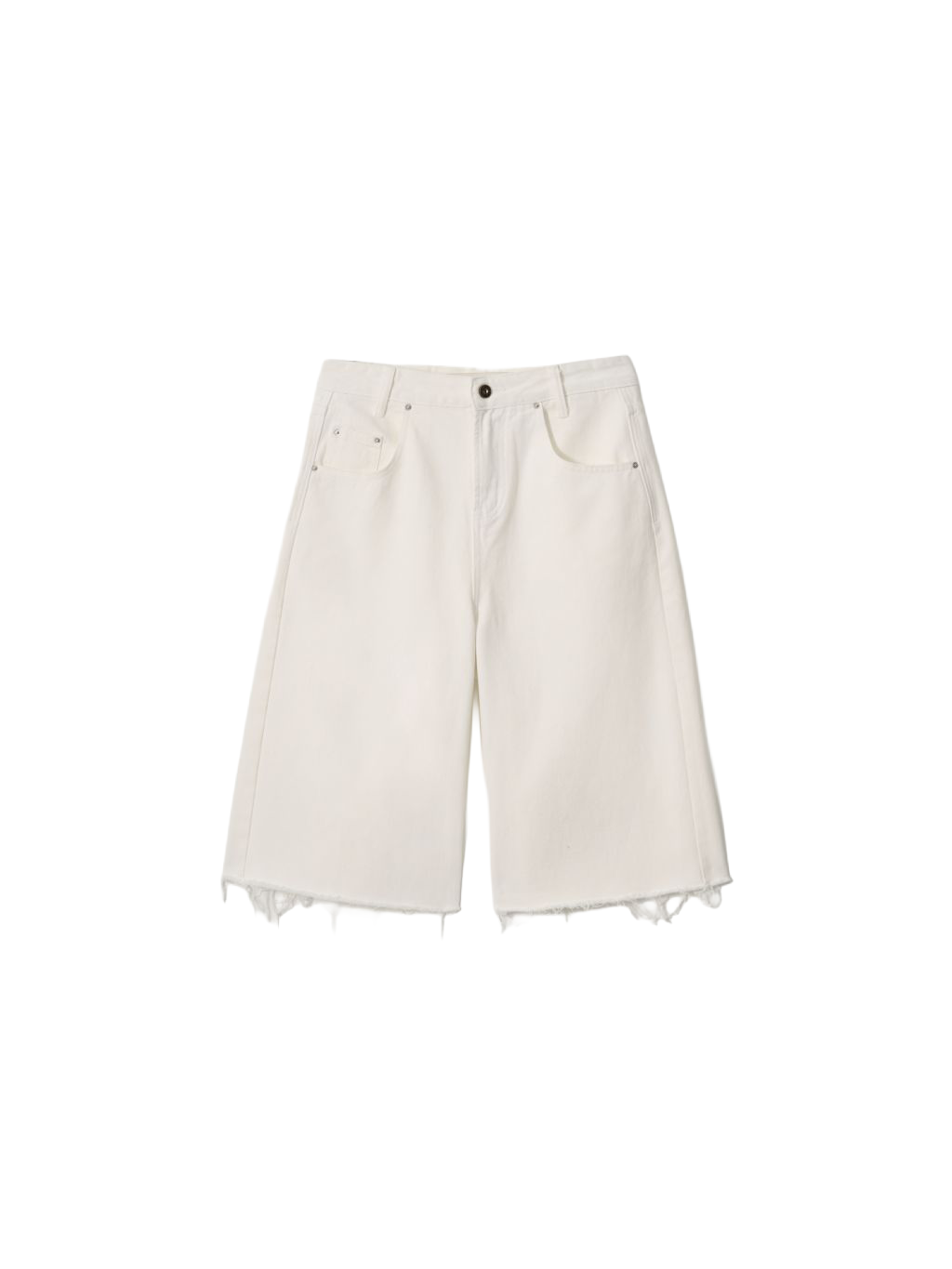 ESSENTIAL BERMUDA DENIM PANTS_WHITE